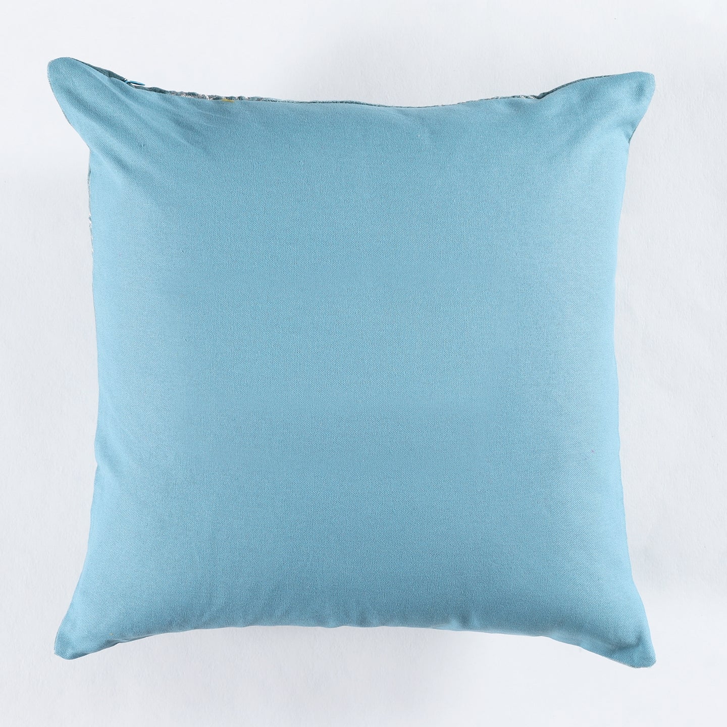 Teal Velvet Embroidery Cushion Cover Set Of 2