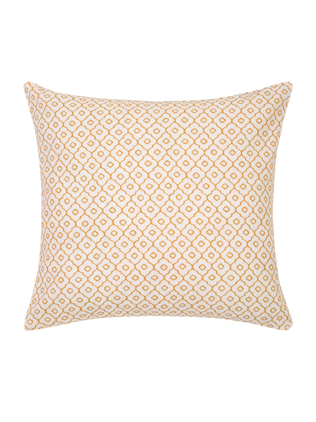 Yellow Cotton Embroidery Cushion Cover Set Of 2