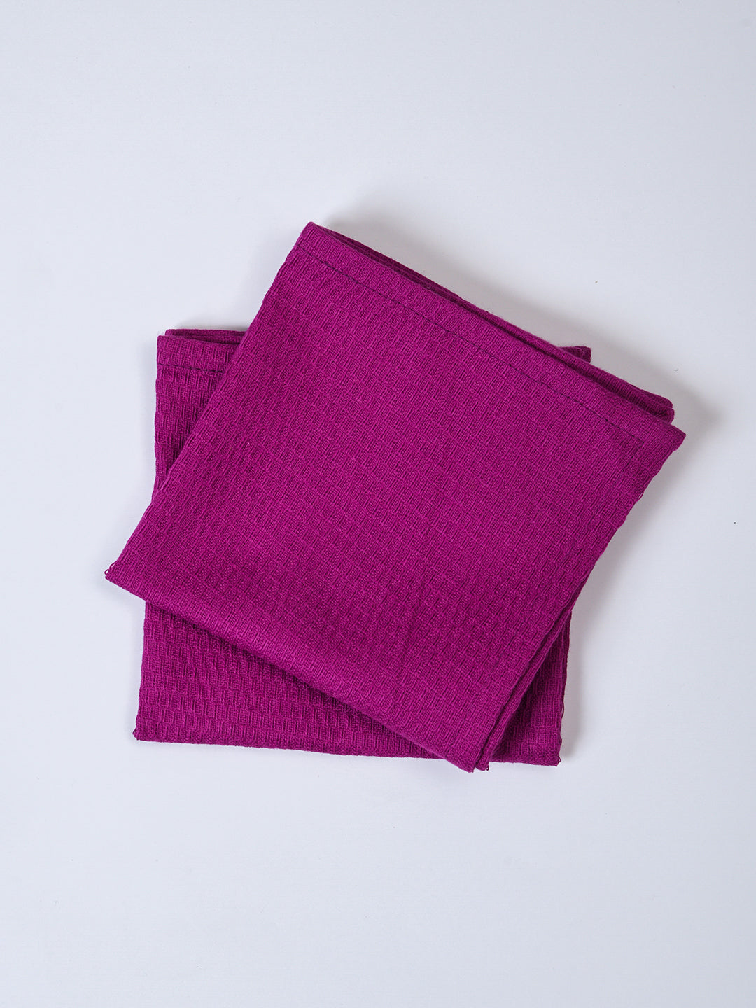 Purple Cotton Waffle 11x11 Inch Face Towel Set Of 2