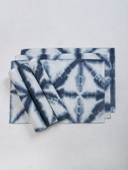 Blue & Grey Cotton Printed 13x19 Inch Placemat Set of 6
