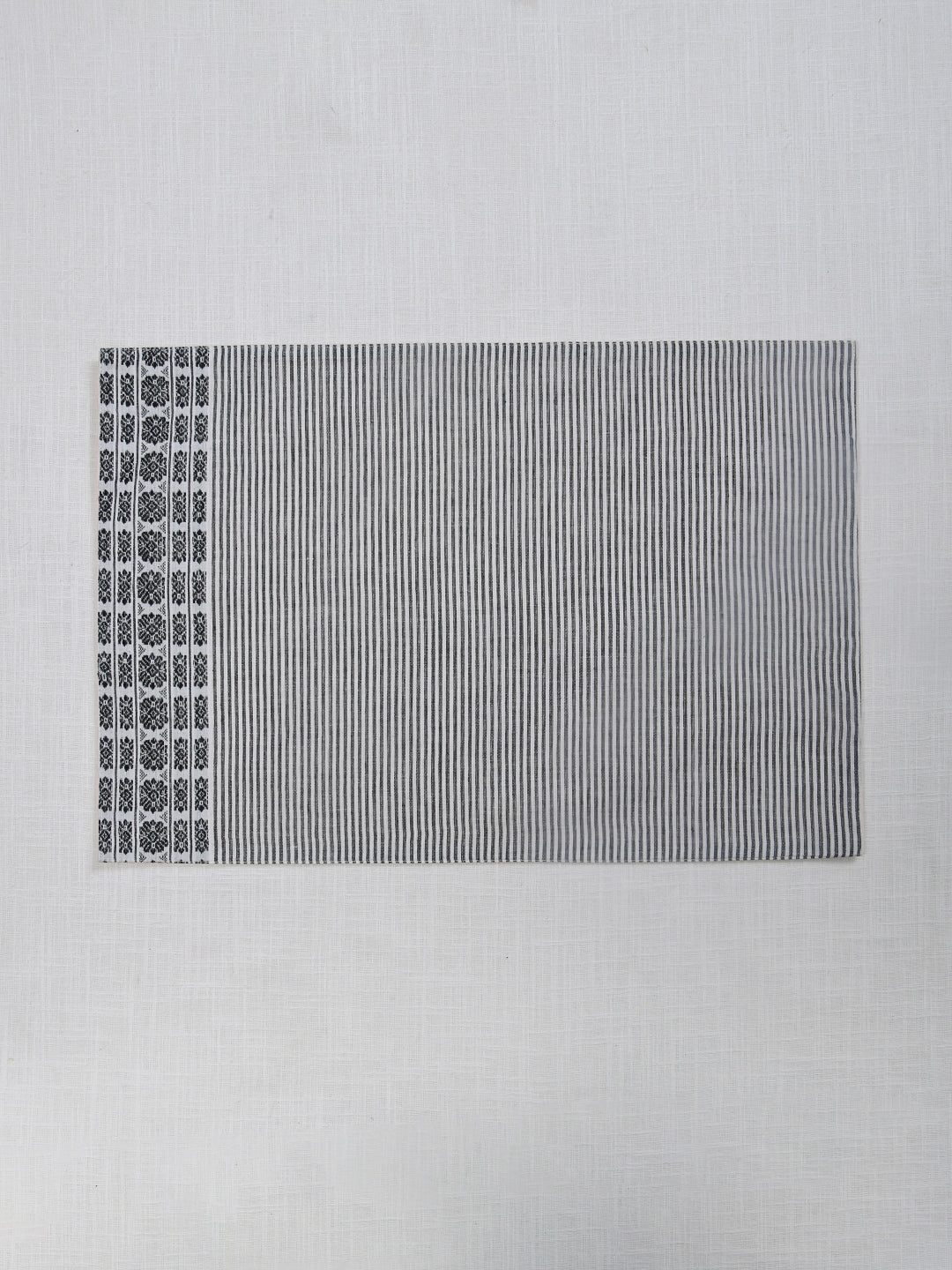 Black Cotton Stripe Printed 13x19 Inch Placemat Set of 4
