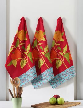 Red printed reusable kitchen towel