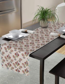 Pink floral decorative table runner