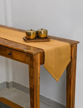 Mustard embroidered dining table runner