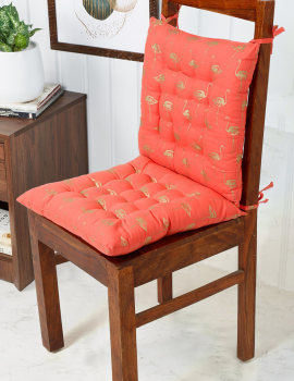 Orange printed chairpad/ floor cushion