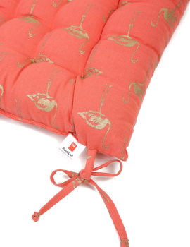 Orange printed chairpad/ floor cushion