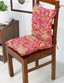 Pink floral chairpad 17″x 17″
