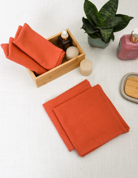 Orange waffle hand towels