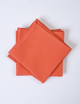 Orange waffle hand towels
