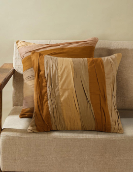 Brown cotton cushion cover set of 2- 18″x18″