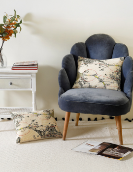 Grey lumbard cushion cover set of 2