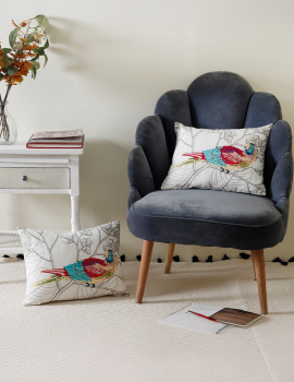 White cotton cushion cover set of 2
