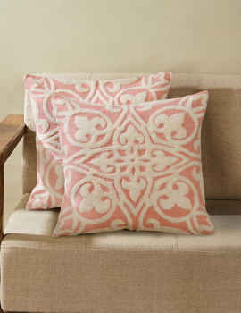 Pink embroidered cushion covers – 16″x16″