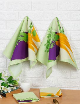 Green hanging kitchen towel set of 4