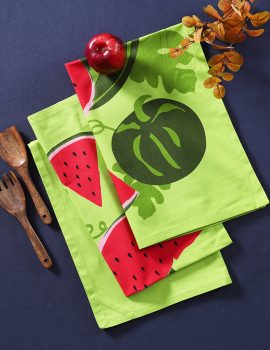 Green kitchen dish towels set of 3