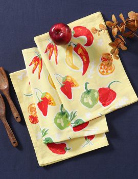 Yellow hanging kitchen towels set of 3