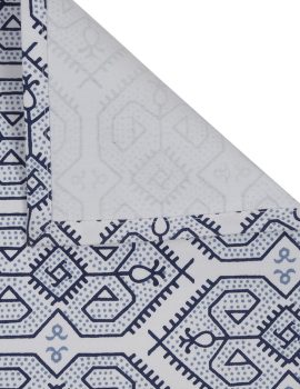 Blue cotton printed table mat set of 4