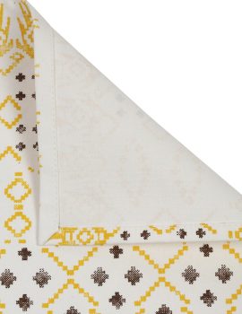 Yellow 100% cotton pinted table mat