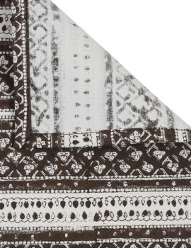 Brown cotton printed table mat