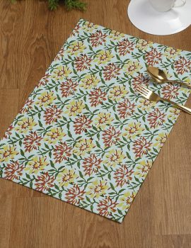 Blue printed placemat 100% cotton