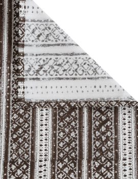 Brown printed cotton table runner