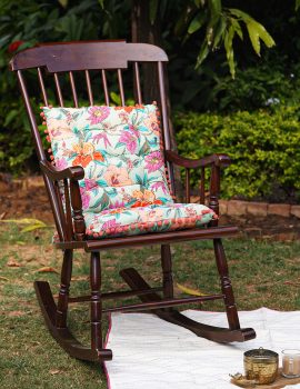 Green floral chairpad/ floor cushion