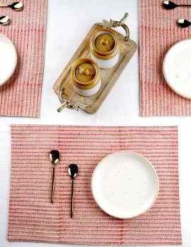 Orange printed cotton placemat