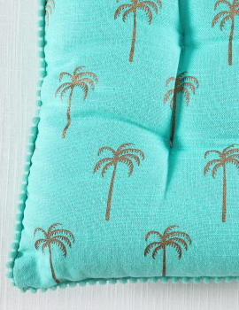 Blue Palm Tree Chairpad / Floor Cushion