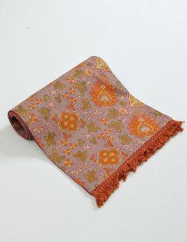 Purple Floral Jaal Cotton Table Runner