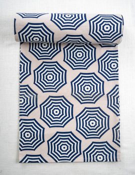 Blue Geometric Print Table Runner