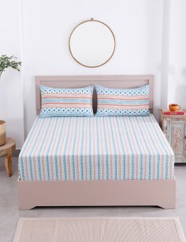 Printed Cotton Bedsheet Set With 2 Pillow Covers
