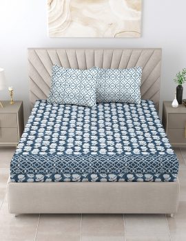 Floral Cotton Bedsheet Set with 2 Pillow Covers