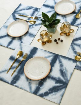 Set Of 6 – Dabu Print Cotton Placemat Set